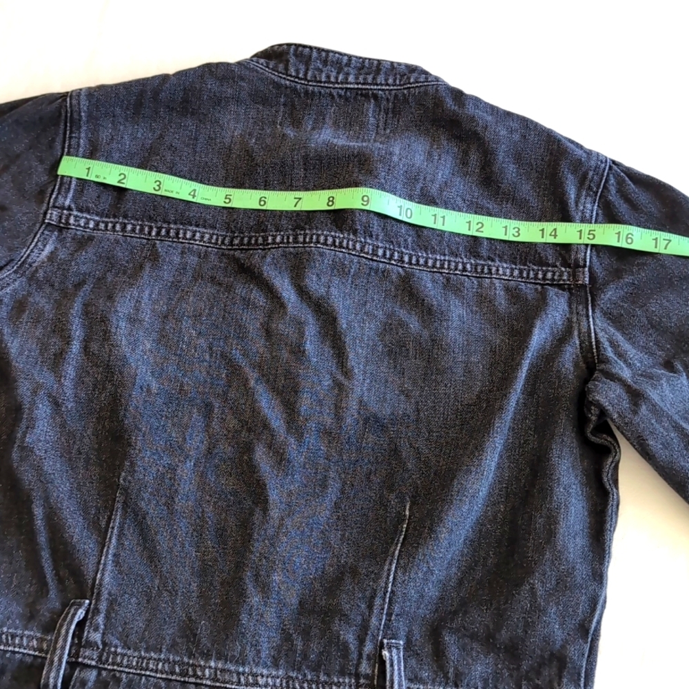 VERONICA BEARD Annie Cargo Denim Jumpsuit in Washed Onyx Black Size S - Picture 11 of 14